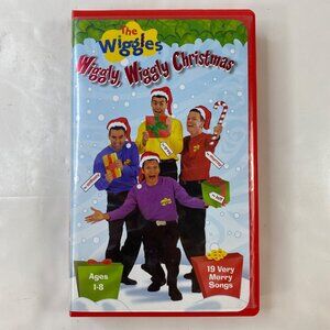 The Wiggles Wiggly Wiggly Christmas VHS Tape For Ages 1-8 19 Festive Songs